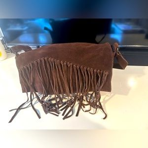 NEW Capaccioli Boho Shoulder Bag Purse Suede Leather Fringe Adjustable Strap
